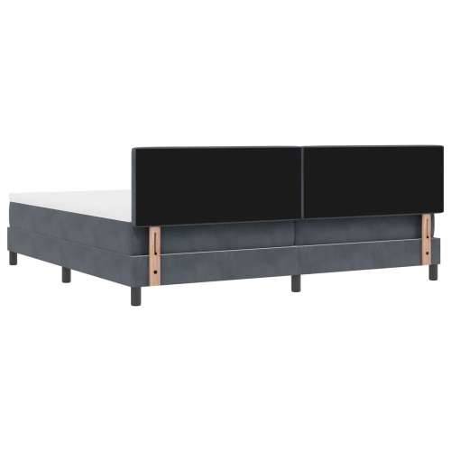 Dvostruki krevet s madracem Tamno sivi 200x200 cm Baršun Cijena