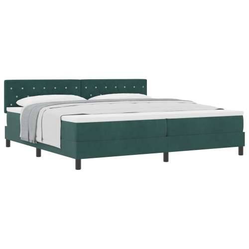 Box Spring Krevet s Madracem Tamno Zelena 200x200 cm Baršun Cijena