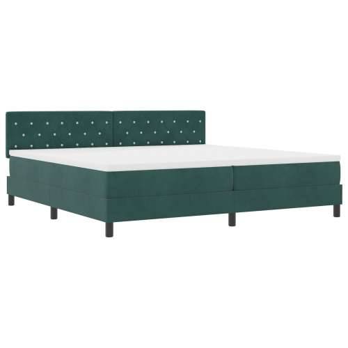 Box Spring Krevet s Madracem Tamno Zelena 200x200 cm Baršun Cijena