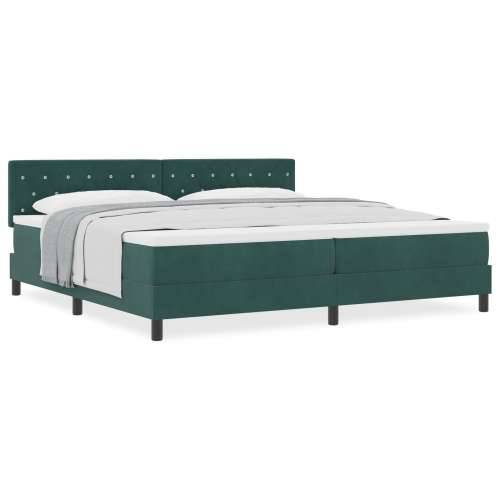 Box Spring Krevet s Madracem Tamno Zelena 200x200 cm Baršun Cijena