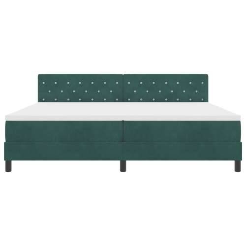 Box Spring Krevet s Madracem Tamno Zelena 200x200 cm Baršun Cijena