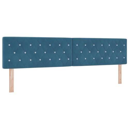 Box Spring Krevet s Madracem Tamnoplavi 200x200 cm Baršun Cijena