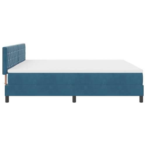 Box Spring Krevet s Madracem Tamnoplavi 200x200 cm Baršun Cijena
