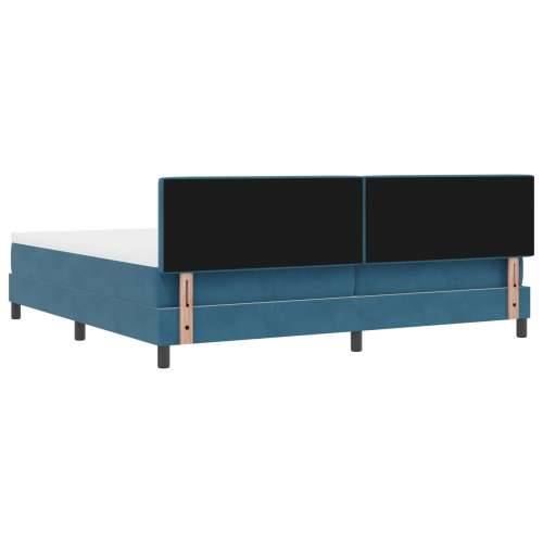 Box Spring Krevet s Madracem Tamnoplavi 200x200 cm Baršun Cijena