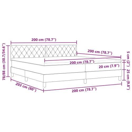 Box Spring Krevet s Madracem Tamnoplavi 200x200 cm Baršun Cijena
