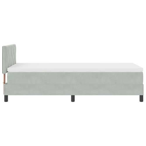 Box Spring Krevet s Madracem Svjetlosiva Jednokrevetna Baršun Cijena