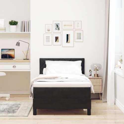 Box Spring Krevet s Madracem Crni Singl Baršun Cijena