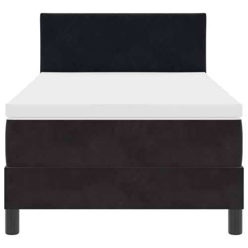 Box Spring Krevet s Madracem Crni Singl Baršun Cijena