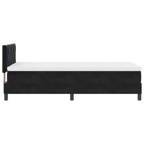 Box Spring Krevet s Madracem Crni Singl Baršun Cijena