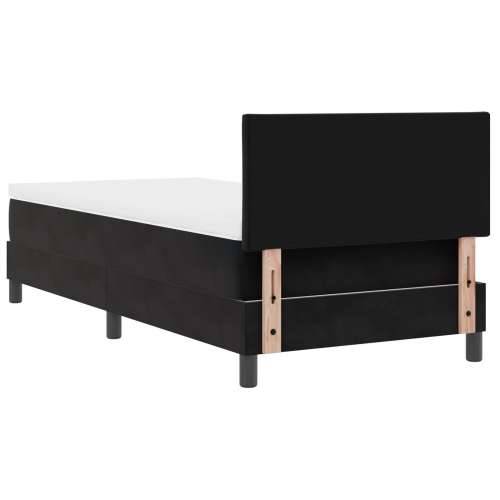 Box Spring Krevet s Madracem Crni Singl Baršun Cijena