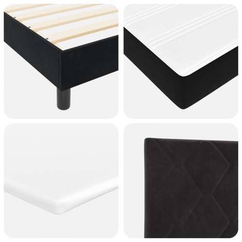 Box Spring Krevet s Madracem Crni Singl Baršun Cijena