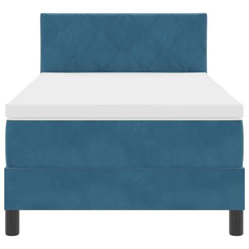 Box Spring Krevet s Madracem Tamnoplavi 90x200 cm Baršun Cijena