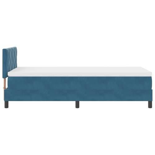 Box Spring Krevet s Madracem Tamnoplavi 90x200 cm Baršun Cijena