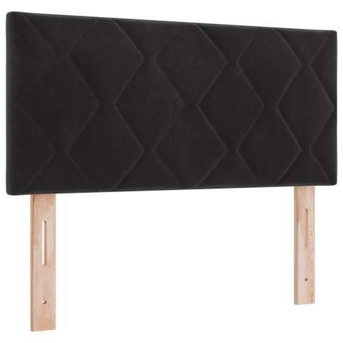 Kutna kreveta s ovom madracem Crna 100x200 cm Baršun Cijena
