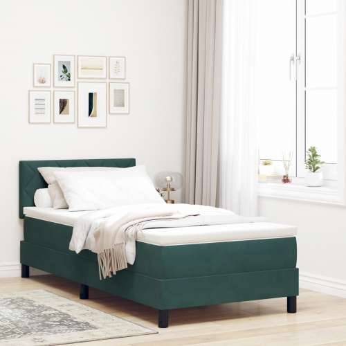 Box Spring Krevet s madracem Tamnozelena 100x200 cm Baršun Cijena