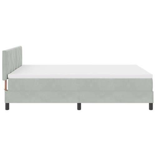 Box Spring Krevet s Madracem Svjetlosiva 140x190 cm Baršun Cijena