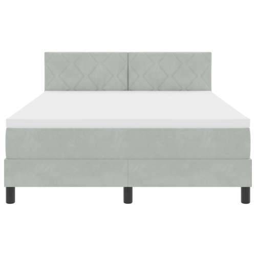 Box Spring Krevet s Madracem Svijetlo Siva 160x200 cm Baršun Cijena