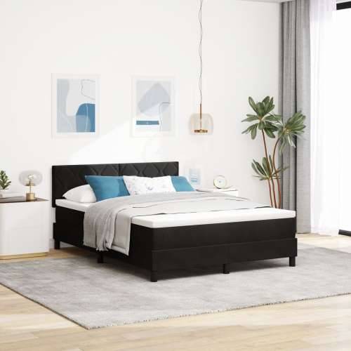Box Spring Bračni Krevet s Madracem Crni 160x200 cm Baršun Cijena