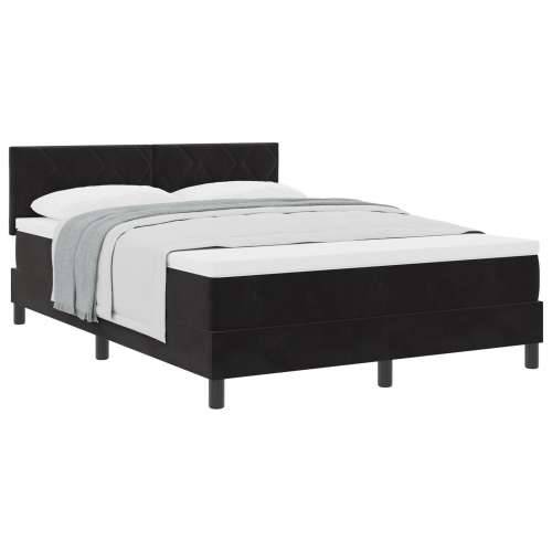 Box Spring Bračni Krevet s Madracem Crni 160x200 cm Baršun Cijena