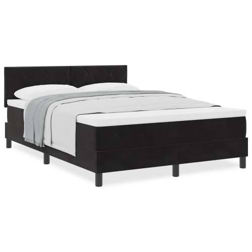 Box Spring Bračni Krevet s Madracem Crni 160x200 cm Baršun Cijena