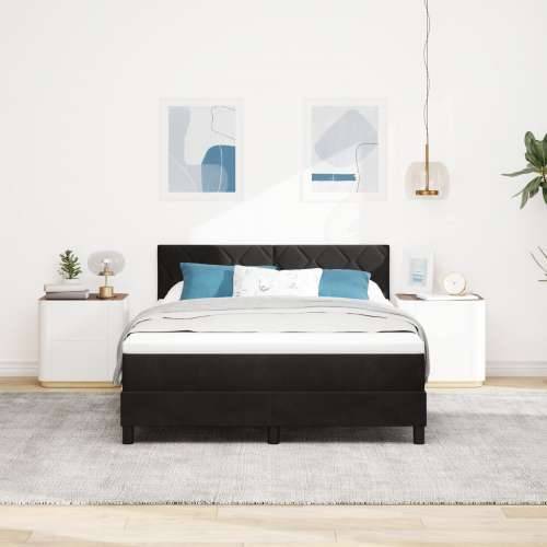 Box Spring Bračni Krevet s Madracem Crni 160x200 cm Baršun Cijena