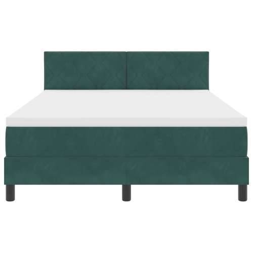 Box Spring Krevet s Madracem Tamnozelena 160x200 cm Baršun Cijena
