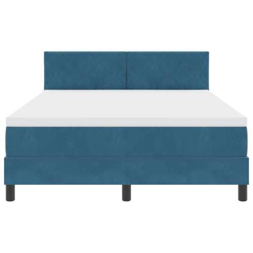 Box Spring Krevet s Madracem Tamnoplava 160x200 cm Baršun Cijena