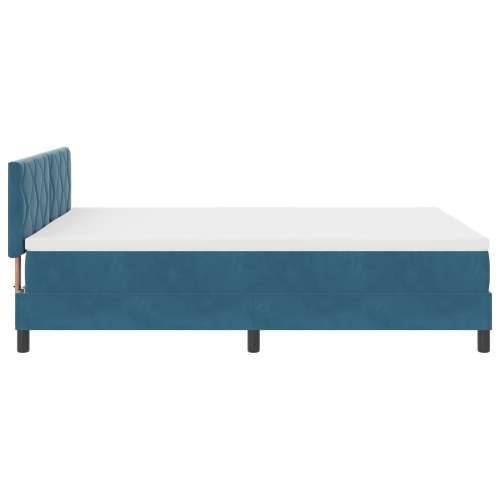 Box Spring Krevet s Madracem Tamnoplava 160x200 cm Baršun Cijena