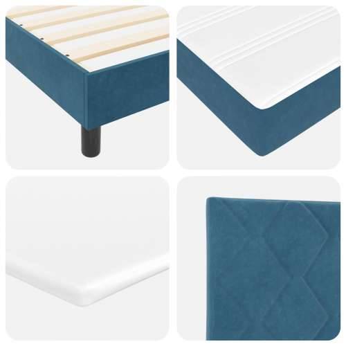 Box Spring Krevet s Madracem Tamnoplava 160x200 cm Baršun Cijena