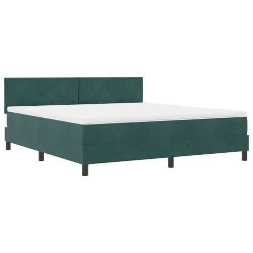 Box Spring Krevet s Madracem Tamnozelena Super King Baršun Cijena