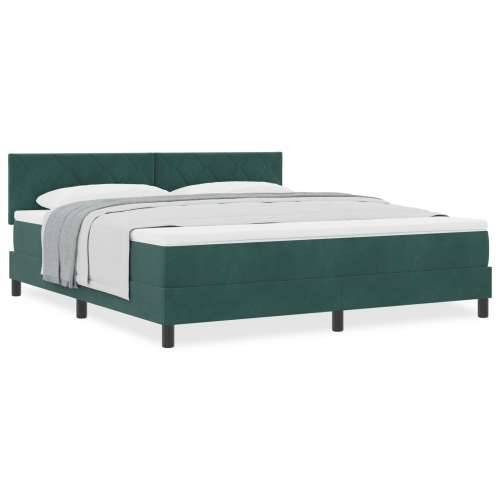 Box Spring Krevet s Madracem Tamnozelena Super King Baršun Cijena
