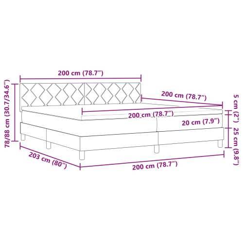 krevet s oprugama s madracem Crni 200x200 cm Baršun Cijena