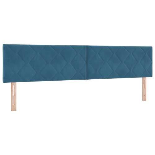Box Spring Krevet s Madracem Tamnoplavi 200x200 cm Baršun Cijena