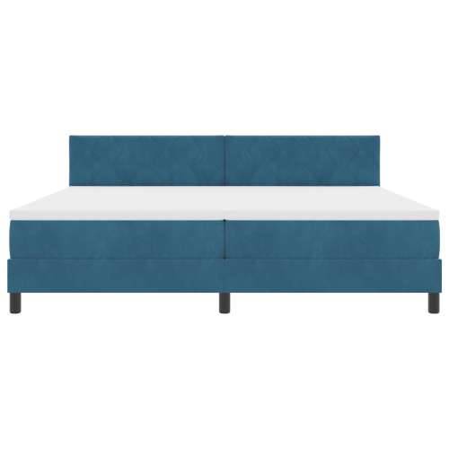 Box Spring Krevet s Madracem Tamnoplavi 200x200 cm Baršun Cijena