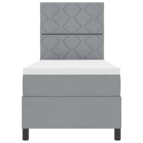 Krevet s Box Springom s Madracem Svijetlosivi 80x200 cm Tkanina Cijena