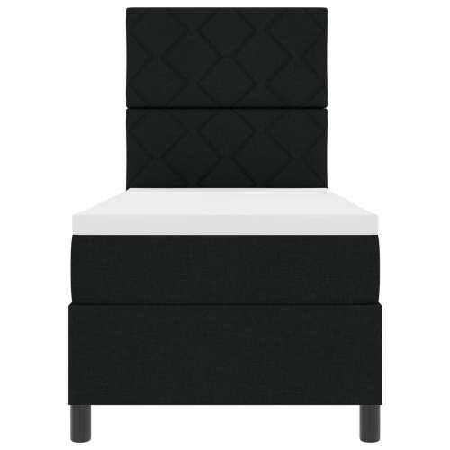 Box Spring Krevet s madracem crne boje 80x200 cm od tkanine Cijena