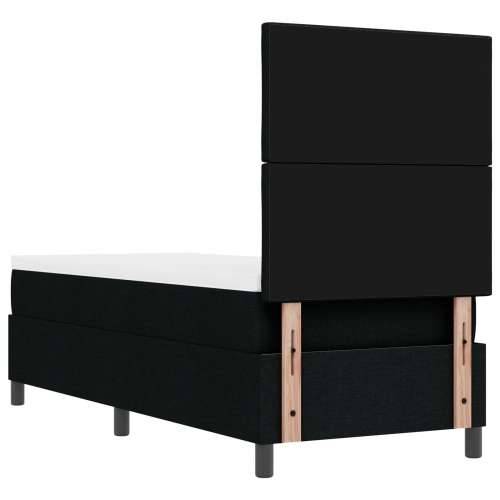 Box Spring Krevet s madracem crne boje 80x200 cm od tkanine Cijena