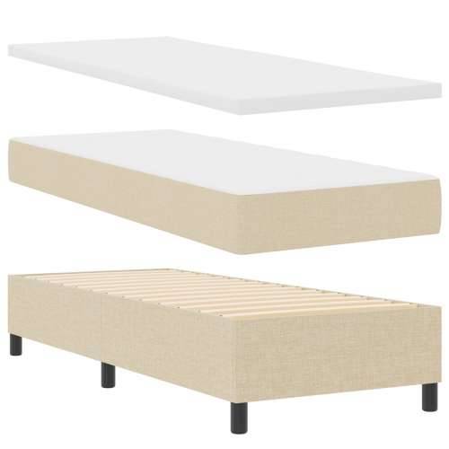 Krevet s box springom s madracem Bež 80x200 cm Tkanina Cijena