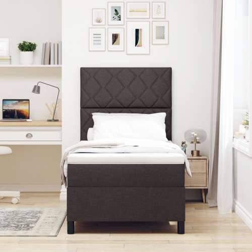 Box Spring Krevet s madracem Tamnosmeđi Jednokrevetni Tkanina Cijena