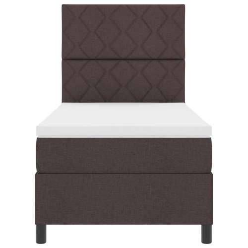 Box Spring Krevet s madracem Tamnosmeđi Jednokrevetni Tkanina Cijena