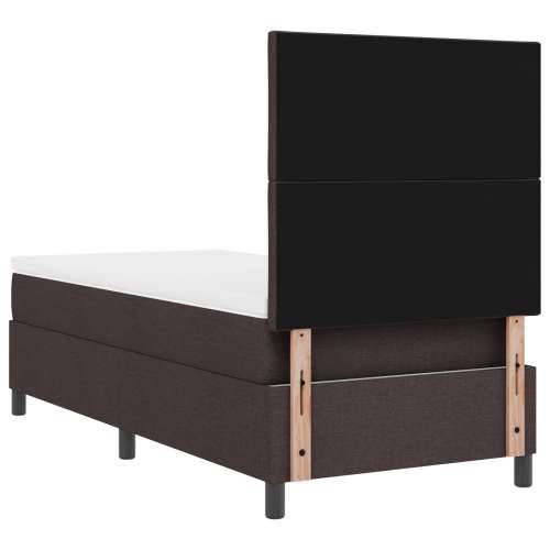 Box Spring Krevet s madracem Tamnosmeđi Jednokrevetni Tkanina Cijena