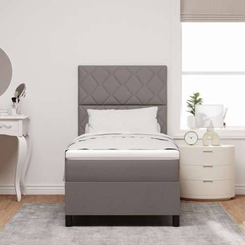 Box Spring Krevet s Madracem Taupe Jednokrevetni Tkanina Cijena