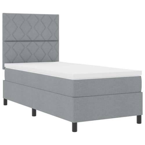 Krevet s box springom s madracem svjetlosiva 100x200 cm tkanina Cijena