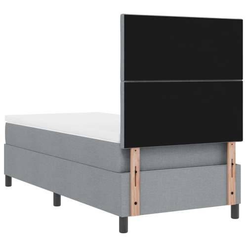 Krevet s box springom s madracem svjetlosiva 100x200 cm tkanina Cijena