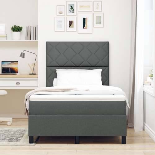Box Spring krevet sa madracem tamno siva mali dupli tkanina Cijena