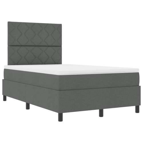 Box Spring krevet sa madracem tamno siva mali dupli tkanina Cijena