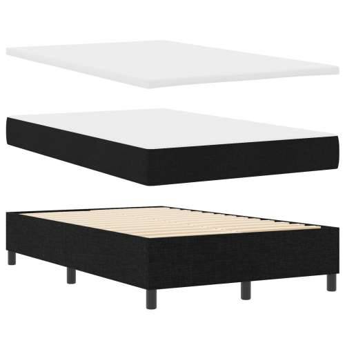 Box Spring Krevet s Madracem Crni Mali Dvojni Tkanina Cijena