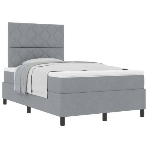 Box Spring krevet s madracem Svijetlosiva 120x200 cm Tkanina Cijena