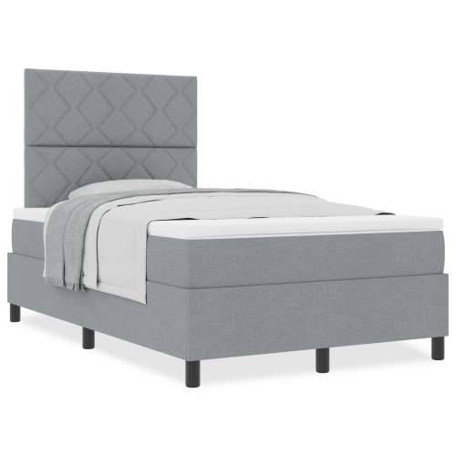 Box Spring krevet s madracem Svijetlosiva 120x200 cm Tkanina Cijena