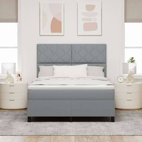 Box Spring Krevet s Madracem Svijetlosivi 140x190 cm Tkanina Cijena